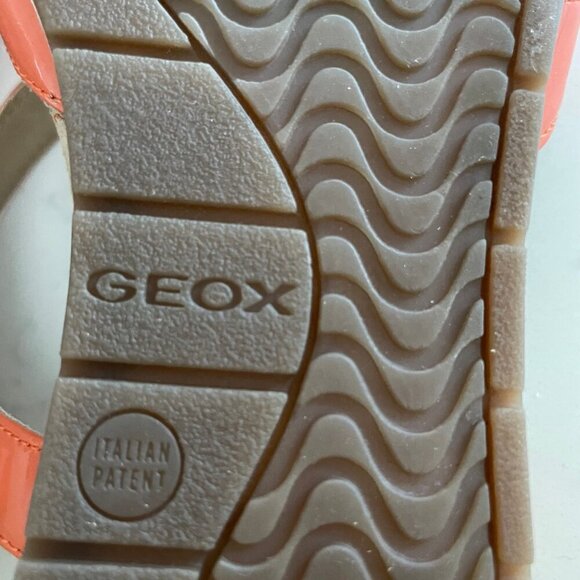 Geox Respira Formosa 1" Wedge Heel Strappy Sandals Buckle Close Lt Orange Sz 10 - Picture 8 of 11